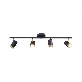 Maxlight Puma - plafondverlichting - 85 x 10 x 15 cm - zwart en goud