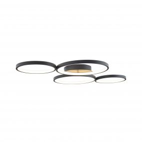 Maxlight Velvet - plafondverlichting - 95 x 65 x 6 cm - 67W LED incl. - zwart