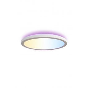 Calex Smart Halo - plafondlamp - Ø 29,5 x 2,9 cm - 22W - dimfunctie via app - 2700-6500K + RGB - IP54 - wit 