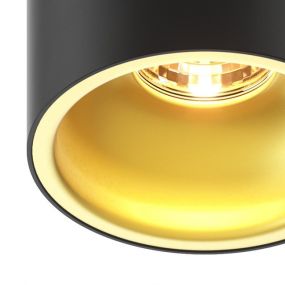 Zuma Line Deep SL - opbouwspot - Ø 9,6 x 14cm - zwart en goud
