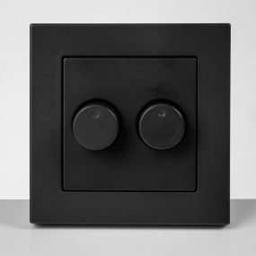 Ion Industries - afdekplaat dubble dimmer - mat zwart  