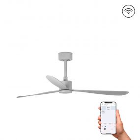 Faro Amelia - plafondventilator - Ø 132 x 26 cm - 6 snelheden - incl. afstandsbediening - slimme ventilator optie - grijs  