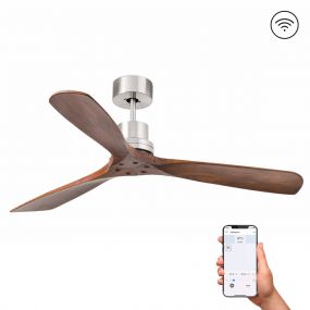 Faro Lantau L - plafondventilator - Ø 132cm - incl. afstandsbediening - slimme ventilator optie - hout en aluminium 