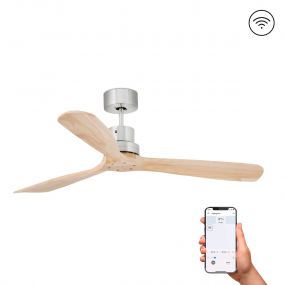 Faro Lantau L - plafondventilator - Ø 132cm - incl. afstandsbediening - slimme ventilator optie - licht hout en aluminium 