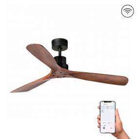 Faro Lantau L - plafondventilator - Ø 132cm - incl. afstandsbediening - slimme ventilator optie - hout en zwart  