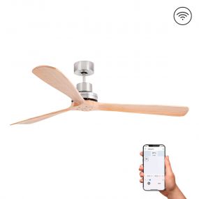 Faro Lantau XL - plafondventilator - Ø 168 x 33 cm - incl. afstandsbediening - slimme ventilator optie - licht hout en aluminium 