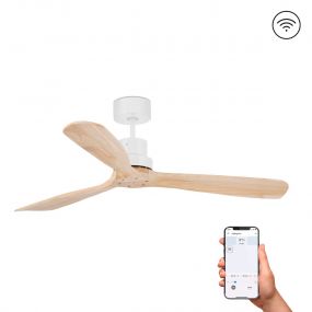 Faro Lantau L - plafondventilator - Ø 132cm - incl. afstandsbediening - slimme ventilator optie - licht hout en wit