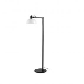 Faro Tatawin - vloerlamp - 30 x 47,4 x 148 cm - zwart/melkglas