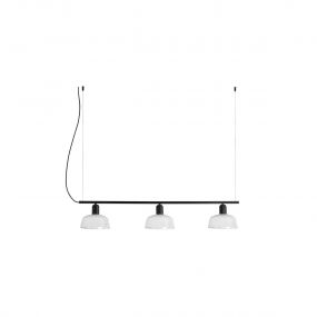 Faro Tatawin - hanglamp 3L - 8,1 x 100 x 210 cm - zwart/melkglas