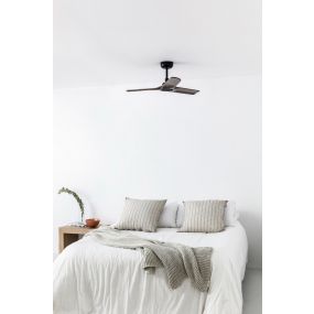 Faro Heywood S - plafondventilator - Ø 90 x 190 cm - 6 snelheden - incl. afstandsbediening - slimme ventilator optie - donker bruin
