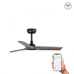 Faro Heywood S - plafondventilator - Ø 90 x 190 cm - 6 snelheden - incl. afstandsbediening - slimme ventilator optie - donker bruin