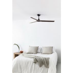 Faro Heywood M - plafondventilator - Ø 132 x 190 cm - 6 snelheden - incl. afstandsbediening - slimme ventilator optie - donker bruin