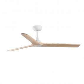 Faro Heywood - plafondventilator - Ø 132 x 190 cm - 6 snelheden - incl. afstandsbediening met timer - wit en hout 