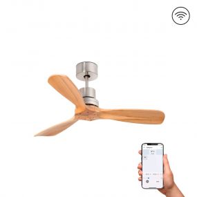 Faro mini Lantau - plafondventilator - Ø106 cm - incl. afstandsbediening - slimme ventilator optie - licht hout