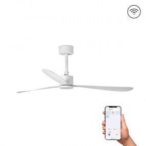 Faro Amelia - plafondventilator - Ø 132 x 26 cm - 6 snelheden - incl. afstandsbediening - slimme ventilator optie - wit 