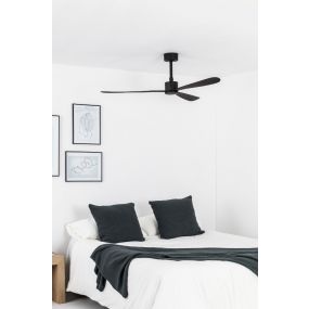 Faro Amelia - plafondventilator - Ø 132 x 26 cm - 6 snelheden - incl. afstandsbediening met timer - zwart  