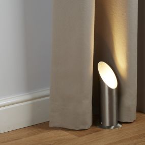 Searchlight Uplighter - vloer/tafellamp - 22,3 cm - satijn zilver