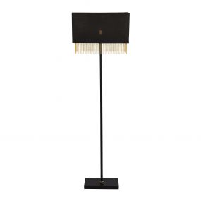 Searchlight Fringe - staanlamp - 147,5 cm - zwart en goud