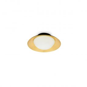 Faro Side - plafond/wandverlichting - Ø 9 x 20 x 9 cm - zwart & goud