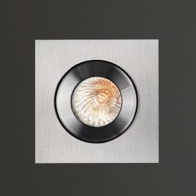 Maxlight Shower - inbouwspot 1L - 60 x 60 mm, Ø 46 mm inbouwmaat - IP44 - geborsteld aluminium