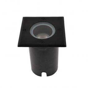 Lichtkoning Hades - vierkante grondspot voor buiten - 110 x 110 mm, Ø100 mm inbouw - IP67 - zwart