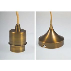 Artdelight Iron 2 - hanglamp - Ø 12 x 120 cm - brons