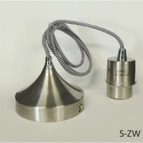 Artdelight Iron - hanglamp - Ø 12 x 120 cm - mat staal, wit en zwart