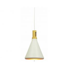 Artdelight Cornet - hanglamp - Ø 26 x 176 cm - wit en goud