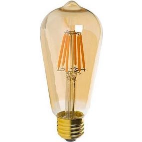 Integral LED lamp - Ø 6,4 x 14 cm - 5W dimbaar - 1800K - amber