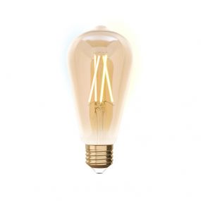iDual LED-lamp met afstandsbediening - Ø 6,4 x 14 cm - E27 - 9W dimbaar - 2200K tot 5500K - amber
