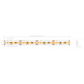 KLUS LED strip - 1cm breed, 500cm lengte - 24Vdc - dimbaar - 18,2W LED per meter - 266 LEDs per meter - IP20 - 2700K