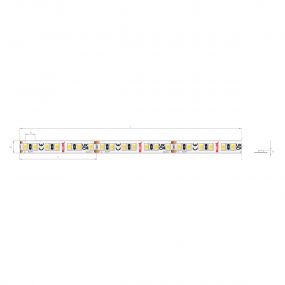 KLUS LED strip - 0,8cm breed, 500cm lengte - 24Vdc - dimbaar - 9,6W LED per meter - 140 LEDs per meter - IP20 - 3000K