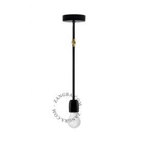 Zangra Porselein - wandlamp & hanglamp - 43 cm - zwart en messing