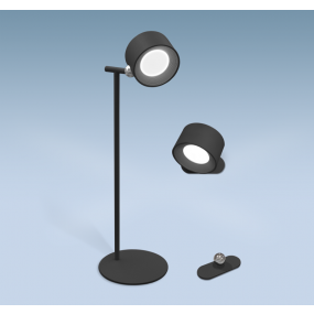 Century Italia Pixel - oplaadbare tafellamp met optie tot wandlamp - 12 x 12,7 x 38,1 cm - 1,8W dimbare LED incl. - zwart
