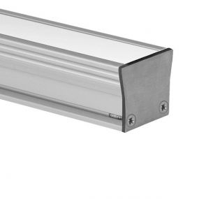 Lichtkoning Recessed Beam - inbouw lineaire verlichting voor buiten - 100 x 3 cm - 4,7W LED incl. - IP67 - wit en geanodiseerd zilver 
