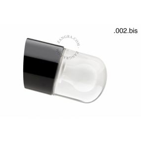 Zangra - wand/plafondverlichting - ⌀ 8,5 x 5,5 cm - IP54 - transparant glas bis - zwart