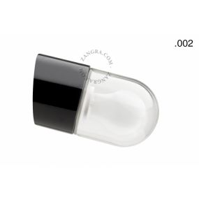 Zangra - wand/plafondverlichting - ⌀ 8,5 x 5,5 cm - IP54 - transparant glas - zwart