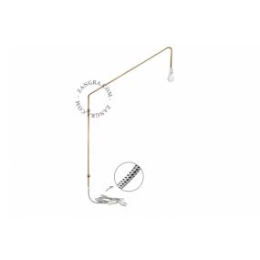 Zangra - hanglamp/wandverlichting - 95 x 150 cm - messing en wit