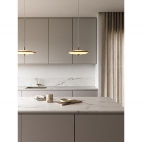 Design for the People Blanche 32 - hanglamp - Ø 32 x 14 cm - 15 dimbare LED incl. - messing