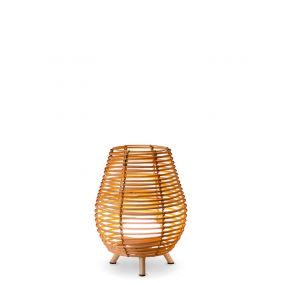 New Garden Bossa 30 -  tafellamp met draagbare oplaadbare lichtbron en afstandsbediening - Ø 22,5 x 32,5cm - 9W LED incl. - IP54 - rotan