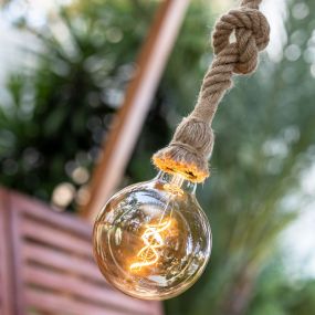 New Garden Simona - oplaadbare hanglamp op zonne-energie - 12,5 x 180 cm - IP44 - bruin