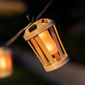 New Garden Hiama Garland - lichtslinger - 5 meter slinger - 10 LED-lampen incl. - IP44 - kaarslicht effect - bamboe