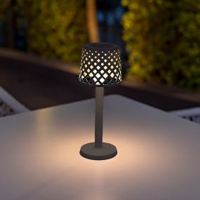 New Garden Gretita - buiten tafellamp op batterijen - Ø11,7 x 31 cm - 1W LED incl. - IP44 - antraciet