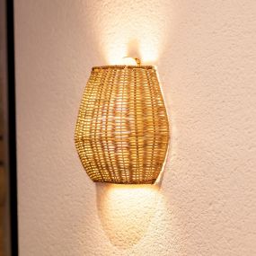New Garden Saona - buiten wandlamp met oplaadbare lichtbron en afstandsbediening - 9W dimbare LED incl. -  21 x 11,5 x 23 cm - IP54 - bruin
