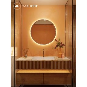 Maxlight Mirror - spiegel met verlichting  - Ø 80 x 3 cm - 23W LED incl. - IP44 - chroom