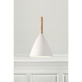 Design for the People - Pure 20 - hanglamp - Ø 20 x 44 cm - wit en bruin