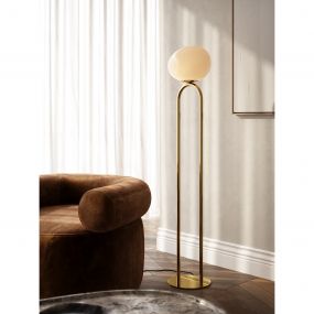 Design for the People Shapes - vloerlamp - Ø 28 x 135 cm - wit en messing