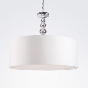 Maxlight Elegance - hanglamp - Ø 45 x 120 cm - wit en chroom