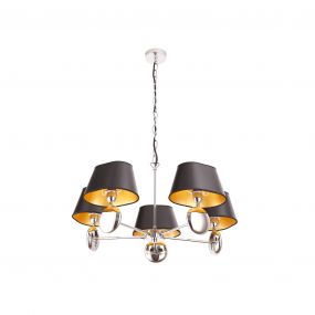 Maxlight Napoleon - hanglamp - Ø 60 x 130 cm - zwart en goud