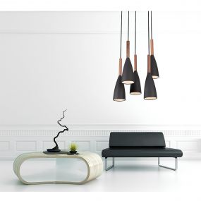 Maxlight Soft - hanglamp - Ø 50 x 120 cm - zwart en bruin